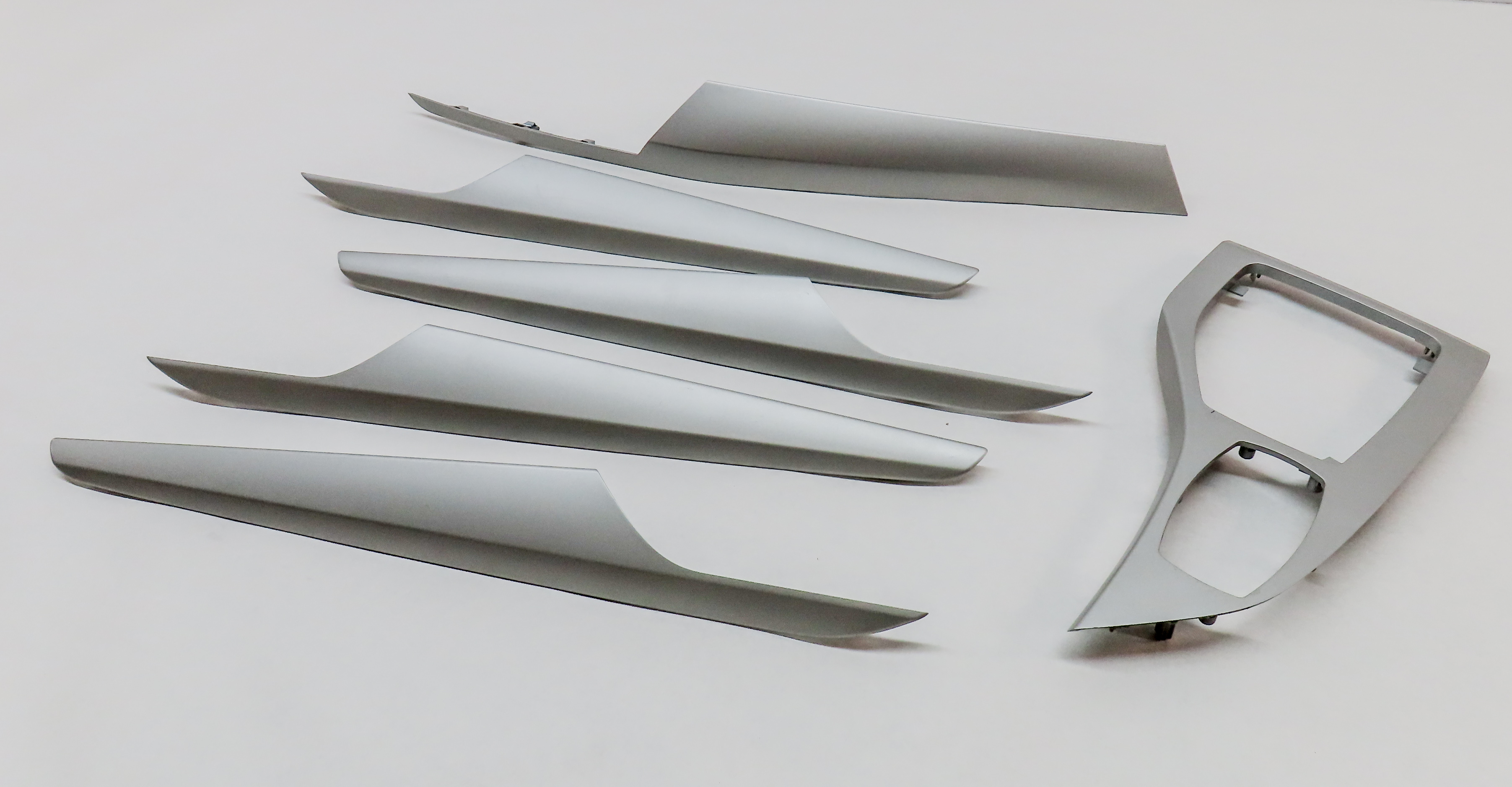 2013 BMW X1 (E84) INTERIOR DASH CONSOLE FRONT REAR DOOR TRIM SET/6 (SILVER) — exact item pictured